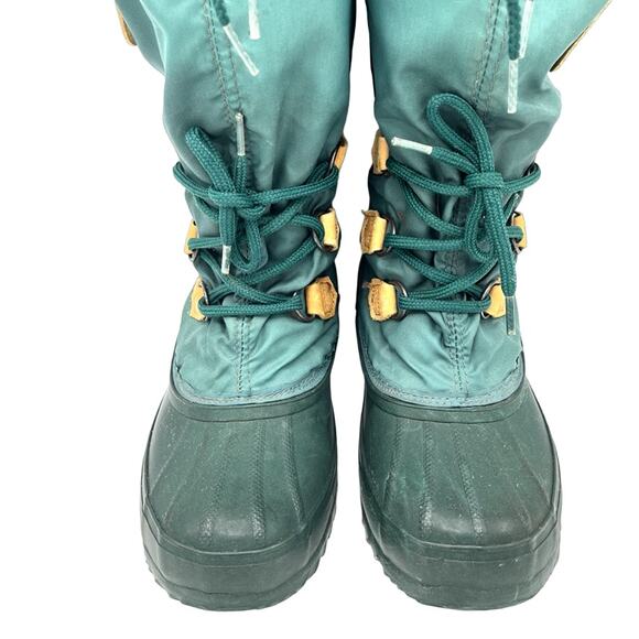 VTG SOREL Snowlion Tall Insulated Winter Snow Boots in Hunter green RARE SZ 6 - Picture 6 of 12